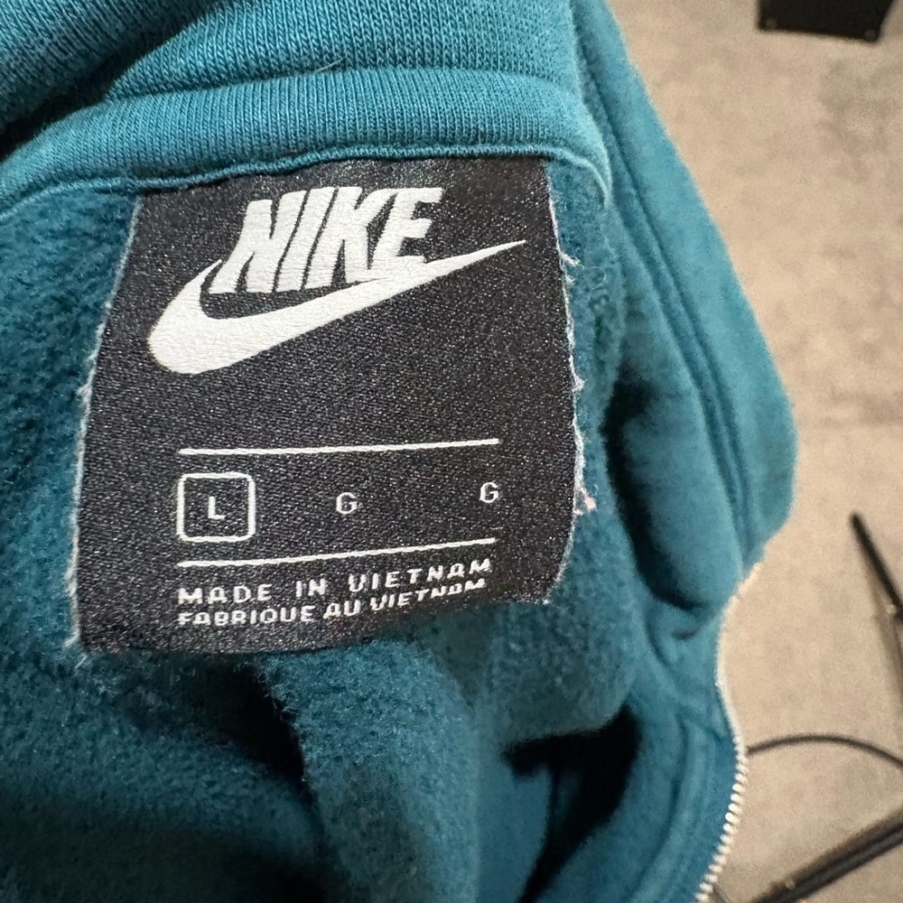 Nike Teal Just Do It Cropped Half Zip Sweatshirt - Picture 8 of 9